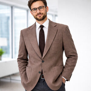 Strathmore Brown Wool Sport Coat Blazer Mens 40 Long Business Career Suit Jacket